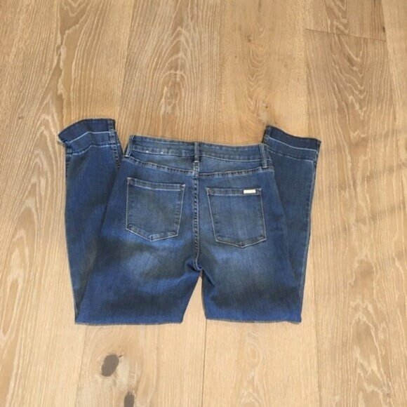 White House Black Market Denim - WHBM The Slim Crop Raw-Hem High-Rise Slim Jeans Sz2